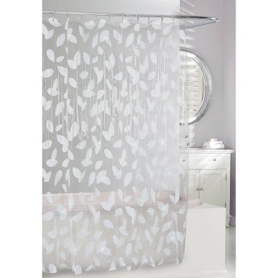 white silver shower curtain