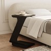 POVISON 15" Modern C-Shaped Side Table with Wheels, Black Color End Table, for Living Room - 3 of 4