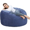 4FT Velvet Bean Bag Chair – Foam-Filled Round Lounger for Adults & Teens, Plush Soft Seating for Living Room, Dorm, or Lounge Areas - 4 of 4