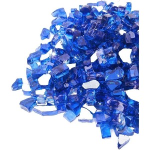 GASPRO 20 lbs Fire Glass for Propane Fire Pit, 1/2-Inch Reflective Fireplace Glass Rocks for Fire Pit Table, Cobalt Blue - 1 of 4