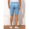 Lars Amadeus Men's Straight Fit Flat Front Plaid Printed Shorts - image 3 of 4