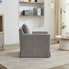 TOAOTBNBO Wide Swivel Chair with Removable Back Cushion, Modern Upholstered Armchair for Balcony Stain-resistant Club Chair with Wood Frame, Gray - 4 of 4