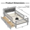 Sapphtopaz Modern Twin Size Bed Frame with Headboard Storage Rack Wood Platform Bed with 2 Drawers and Side Guardrails for Bedroom, Apartment - 4 of 4