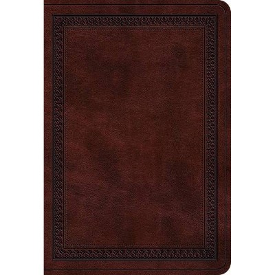 ESV Value Large Print Compact Bible (Trutone, Mahogany, Border Design) - (Leather Bound)