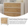 COZAYH 3-Drawer Farmhouse Dresser, Rustic Ring Motif Nightstand, White - 4 of 4