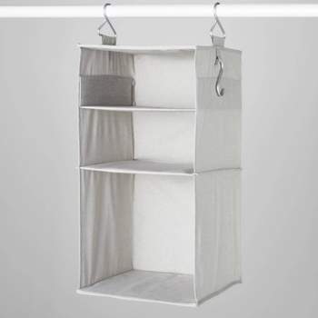 Smirly Hanging Closet Organizer Shelves. Grey 6 Shelf Closet Storage with 5 Clothes Organizer Drawers and Purpose Made