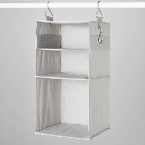 3 Shelf Hanging Fabric Storage Organizer Gray - Brightroom™