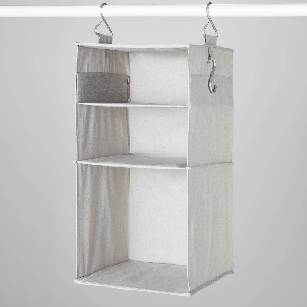 3 Shelf Hanging Fabric Storage Organizer Gray - Brightroom pack of 2