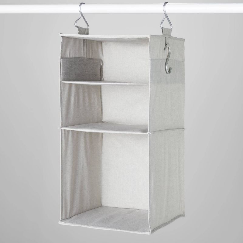 Hanging Fabric Storage Organizer Gray - Brightroom™, 1 of 7