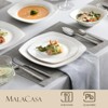 vancasso 16 Piece White With gold Rim Bone china Porcelain Square Dinnerware Set With 4 Piece Dinner/Dessert/Soup Plate and Bowl - 3 of 4