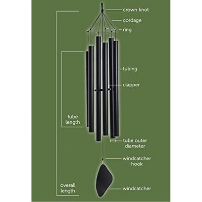 Black 30" Aluminum Balinese Soprano Wind Chime