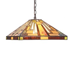 Chloe Lighting Merton Mission 2 Light Blackish Bronze Ceiling Pendant 16`` Wide - 1 of 4