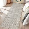 Acekool 5x7 Washable Area Rug, Modern Farmhouse Geometric, Non-Slip, Soft Low Pile, Easy Care Neutral Carpet for Living Room, Bedroom,  Light Brown - 3 of 4