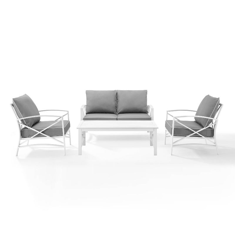 Kaplan 4pc Outdoor Seating Set - White - Crosley, 3 of 6