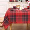 Red Plaid Christmas Tablecloth for Round Tables - 2 of 4