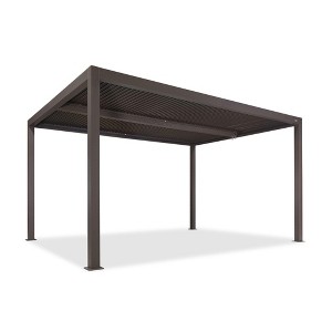 PURPLE LEAF Outdoor Louvered Pergola Sun Shade Outside Canopy with Aluminum Roof for Pool Hot Tub Backyard Garden Pavilion Patio Hardtop Gazebo - 1 of 4