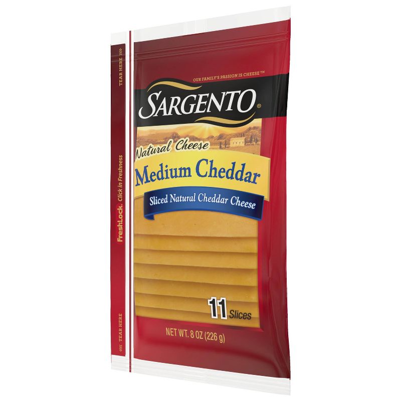 Sargento Natural Medium Cheddar Sliced Cheese - 8oz/11 slices, 6 of 10