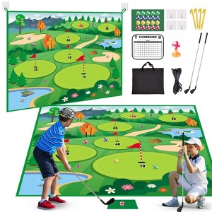 Vatos 70" x 70" Golf Hitting Mat with 20 Balls and 1 Score Board, Indoor Outdoor for Kids Adults - 1 of 4