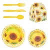 Sparkle and Bash 207 Piece Serve 24 Sunflower Party Dinnerware Set, Tablecloth, Treat Bag & Balloon for Baby Shower Decorations - 4 of 4