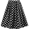 Vintage High-Waist Pleated Skirt - Women's A-Line Midi Skirt with Retro Flair Black Point - 2 of 4