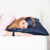 PiccoCasa Machine Washable Satin Zippered Pillowcase with Eye Mask & Scrunchie 2 Pcs - 3 of 4