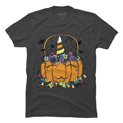 Men's Design By Humans Halloween Unicorn By Desdymona T-Shirt
