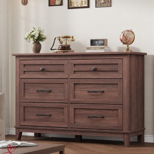 6 Dresser for Bedroom, 47" Wide Drawer Dresser with Storage Freestanding, Wooden Closet Storage Chest - 1 of 4