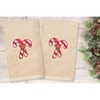 Linum Home Textiles Christmas Candy Canes - Embroidered Luxury 100% Turkish Cotton Hand Towels (Set of 2) - 2 of 3