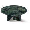 Lyngins Genuine Marble Round End Table, Natural Marble Small Coffee Table, Stone Side Table for Living Room, Nightstand with Semi-Polished Surface - 3 of 4
