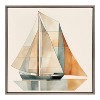 Kate & Laurel All Things Decor 30"x30" Sylvie Mid Century Modern Geometric Sailboat Framed Canvas by The Creative Bunch Studio Gray - 2 of 4