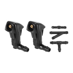 Unique Bargains Front Windshield Washer Nozzles Fit for Honda Accord with Hose Connector - Black Pack of 5 - 1 of 4