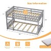 JOYMOR Solid Wood Low Twin Over Twin Bunk Bed for Kids/Junior, Bunk Bed Frame with Guardrails & Ladder for Boys Girls, No Box Spring Needed (Gray) - 2 of 4