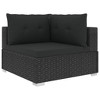 vidaXL Patio Lounge Set Set of 5 Black PE Rattan Modular - 4 of 4