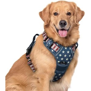 rabbitgoo Dog Harness No Pull with 2 Leash Clips, Control Handle for Large Dogs, Blue Star, XL - 1 of 1