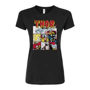 Women's - Marvel - Thor Comic Book Grid Fitted Graphic T-Shirt - 1 of 3