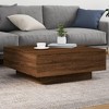vidaXL Coffee Table – Contemporary, Modern Living Room Furniture, Brown Oak, Crafted from Engineered Wood - 2 of 4