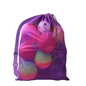 GSE 30"x40" Extra Large Mesh Sports Ball Equipment Drawstring Bag with Adjustable Shoulder Strap for Soccer, Basketball, Volleyball, Gym - 1 of 4