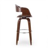 SKRAN 30.25" Upholstered Swivel Barstool, Faux Leather Metal Counter Height Bar Stools for Kitchen, Home and patio,Dark Brown(18.5"D×19.5"W×41.75"H) - 4 of 4