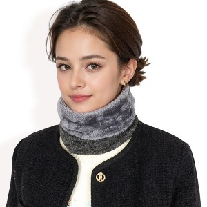 Anna-Kaci Women's Ribbed Knit Neck Warmer with Fleece Lining for Winter Warmth and Comfort - 1 of 4