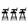 PAGED 38" High Bar Stools Modern Upholstered Counter Stools with Resin Rattan Back, Set of 3, Arms and Wooden Legs for Pub, Dining Room - 2 of 4