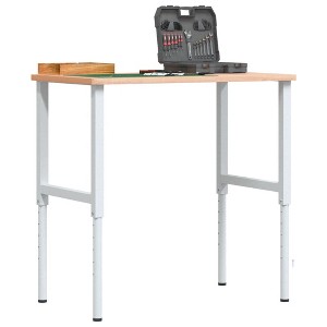 vidaXL Adjustable Work Bench Frames 2 pcs Metal 21.7"x(27.2"-37.6") Gray - 1 of 4
