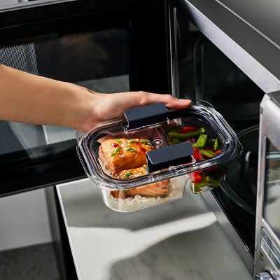 Clear Plastic 2.85 Cup Meal Prep Storage Container with Dividers