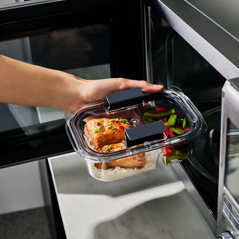 Rubbermaid Brilliance 2.85c Plastic Divided Meal Prep Food Storage Container Clear, 4 of 8