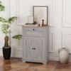 HOMCOM Farmhouse Storage Cabinet, Sideboard with Double Doors, Drawer, and Adjustable Shelf for Kitchen, Bedroom, Living Room - 2 of 4