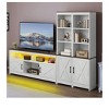 Farmhouse TV Stand for 65 inch TV, LED Entertainment Center with Storage & Power Outlets, TV Cabinet with Bookshelves for Living Room - 2 of 4