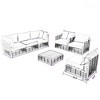 VisioGear 7-Piece Patio Sectional Sofa Set with Cushions, Outdoor Furniture Set with Coffee Table, White, 24.8"*24.8"*24.2" - 2 of 4