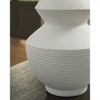 Signature Design by Ashley Naveen 13" Vase, White Geometric Polyresin - 3 of 4