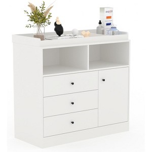 Baby Dresser with Changing Table Top, Wooden Diaper Changing Station with 3 Drawers - 1 of 1