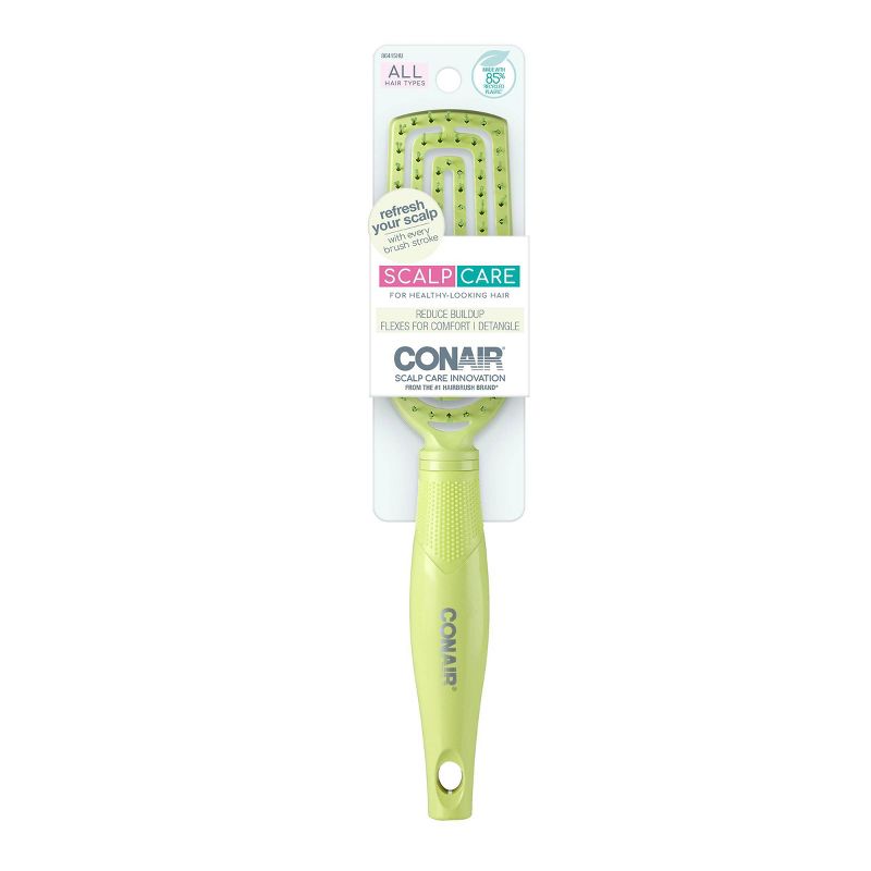 Conair Scalp Care Flexi Head Slim Hair Brush - All Hair - Light Green, 1 of 8
