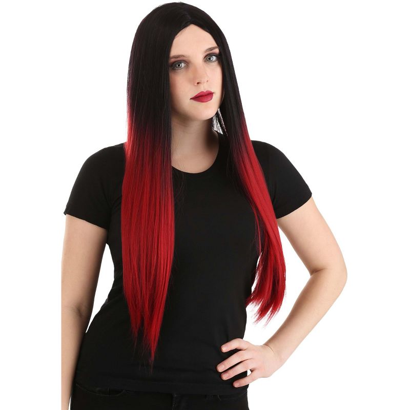 HalloweenCostumes.com  Women  Black and Red Ombre Adult  Wig, Black/Red, 1 of 7